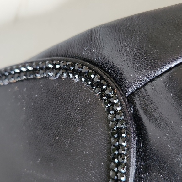 SWAROVSKI | Leather clutch crystals embellished black - Picture 2 of 8